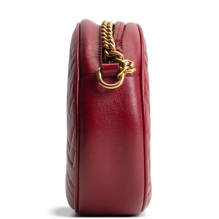 GUCCI Matelasse Mini GG Marmont Round Shoulder Bag