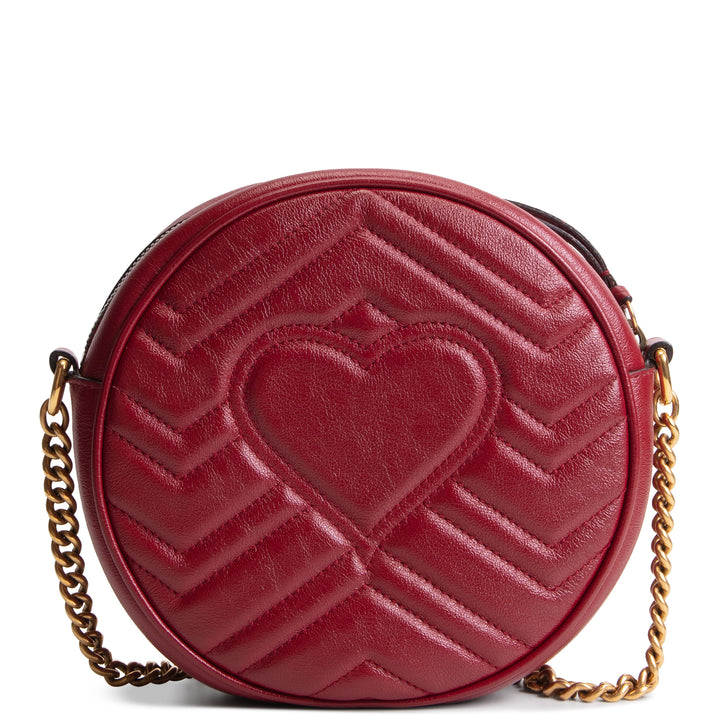 GUCCI Matelasse Mini GG Marmont Round Shoulder Bag