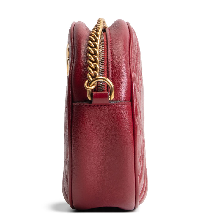 GUCCI Matelasse Mini GG Marmont Round Shoulder Bag