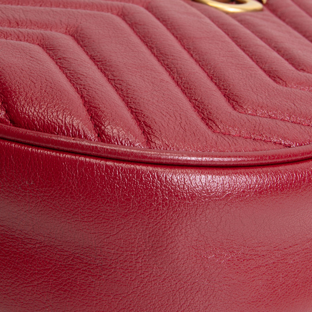 GUCCI Matelasse Mini GG Marmont Round Shoulder Bag