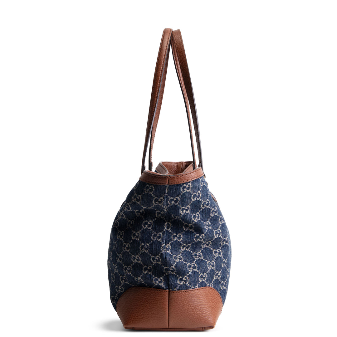 GUCCI Denim GG Monogram Ophidia Shopping Tote OUTLET FINAL SALE