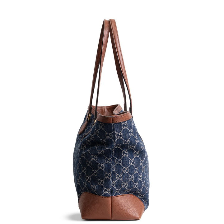 GUCCI Denim GG Monogram Ophidia Shopping Tote OUTLET FINAL SALE