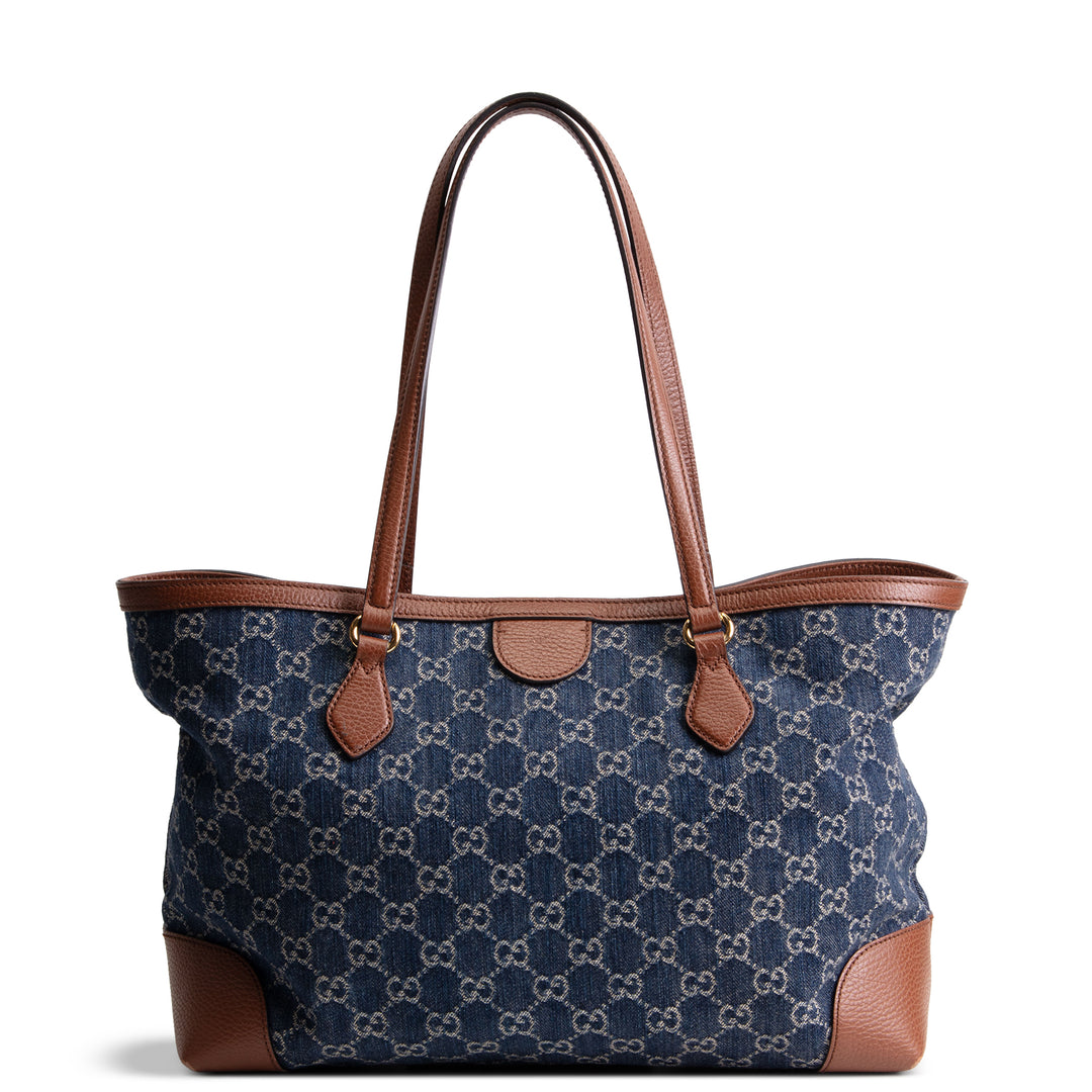 GUCCI Denim GG Monogram Ophidia Shopping Tote OUTLET FINAL SALE