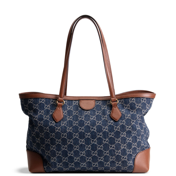 GUCCI Denim GG Monogram Ophidia Shopping Tote OUTLET FINAL SALE