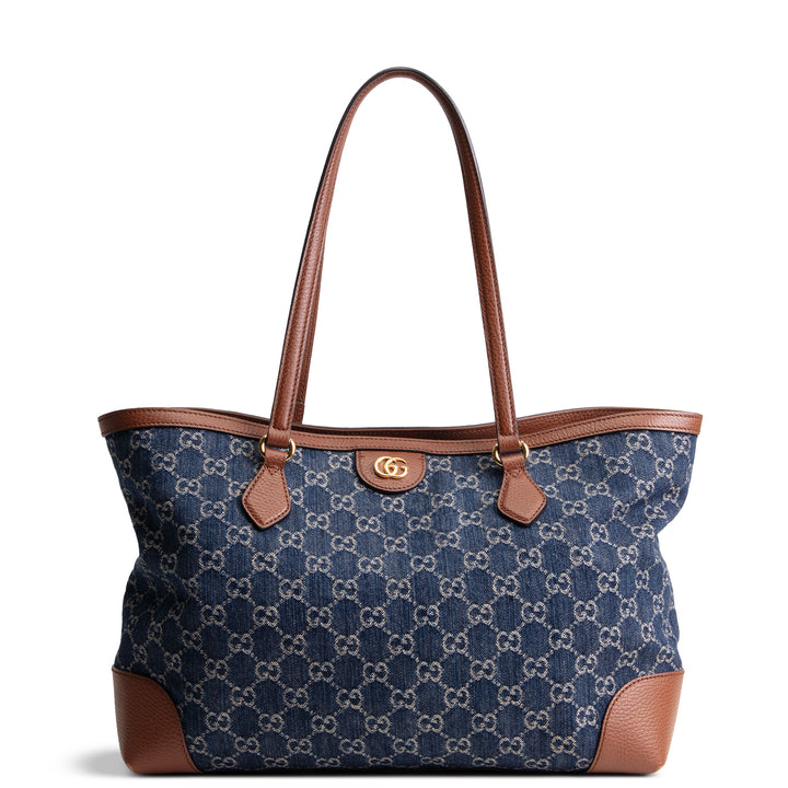 GUCCI Denim GG Monogram Ophidia Shopping Tote OUTLET FINAL SALE