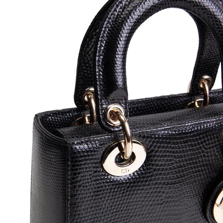 DIOR Small Lizard Lady Dior - Black