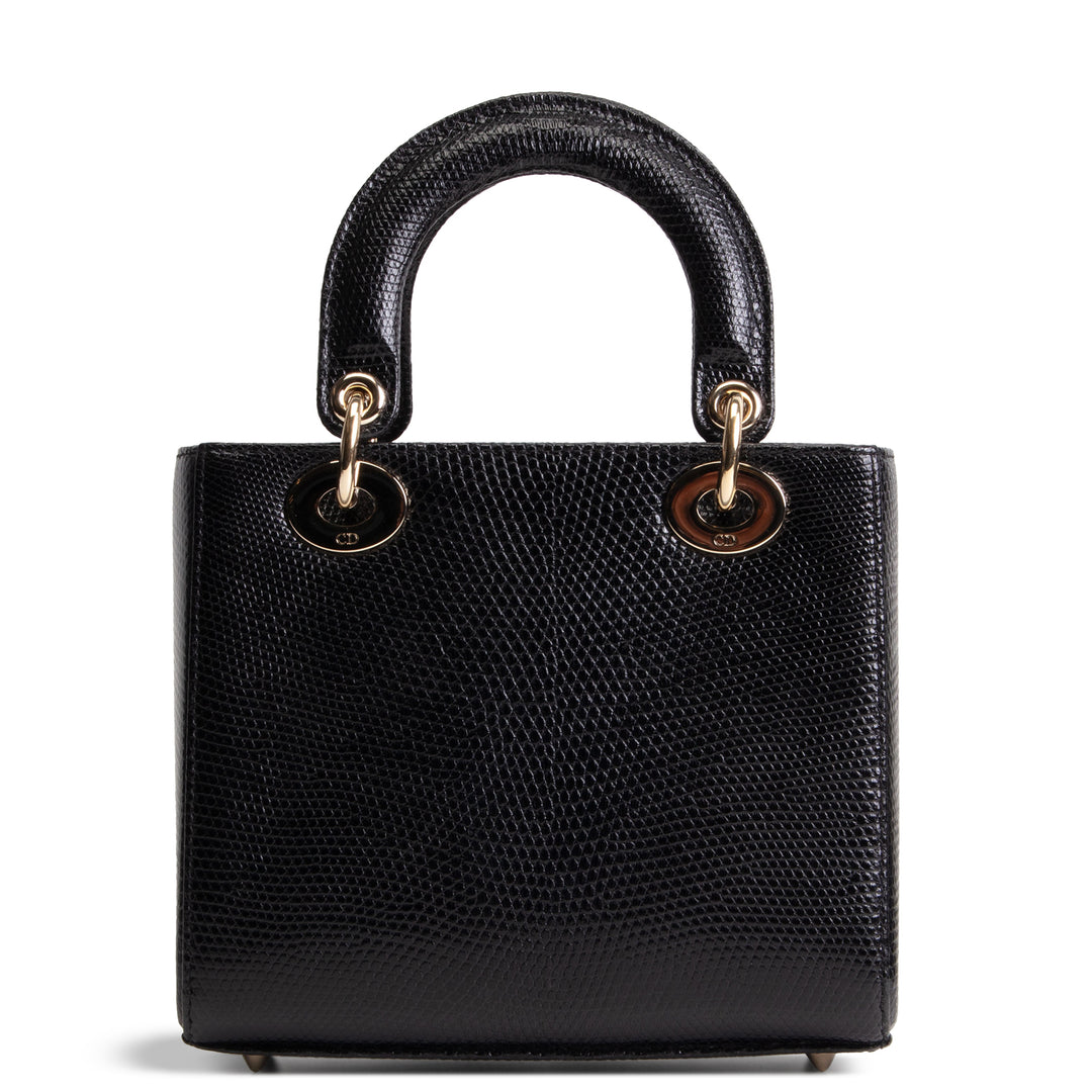 DIOR Small Lizard Lady Dior - Black