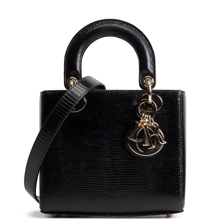 DIOR Small Lizard Lady Dior - Black
