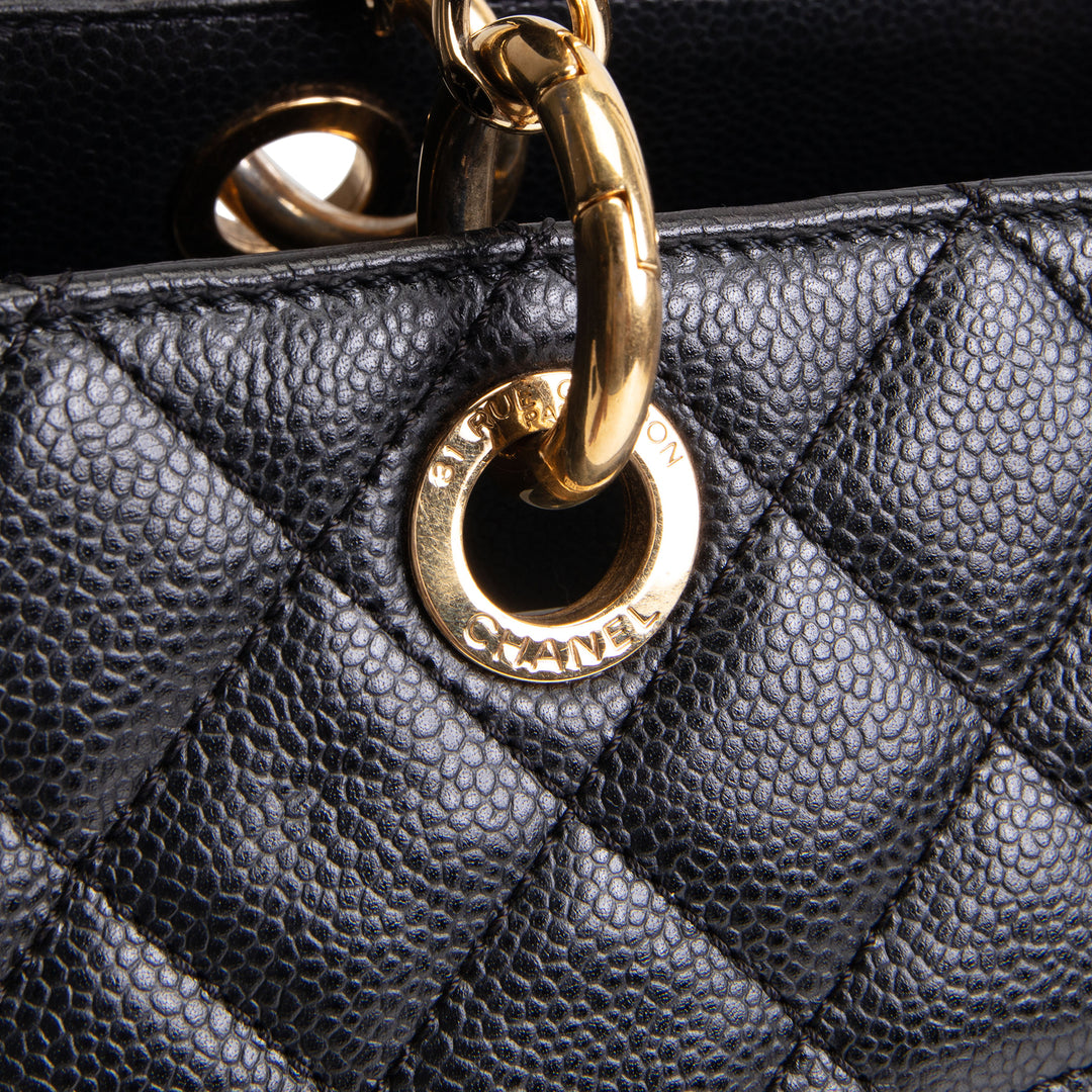 CHANEL Caviar Quilted Grand Shopping Tote - Black