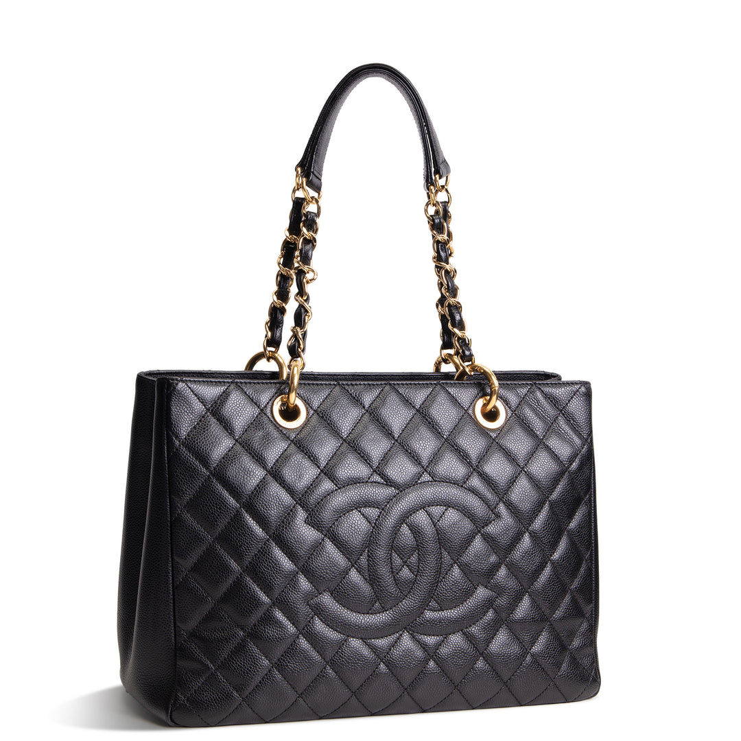 CHANEL Caviar Quilted Grand Shopping Tote - Black