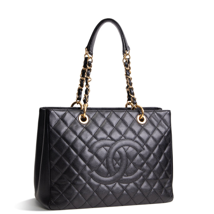 CHANEL Caviar Quilted Grand Shopping Tote - Black