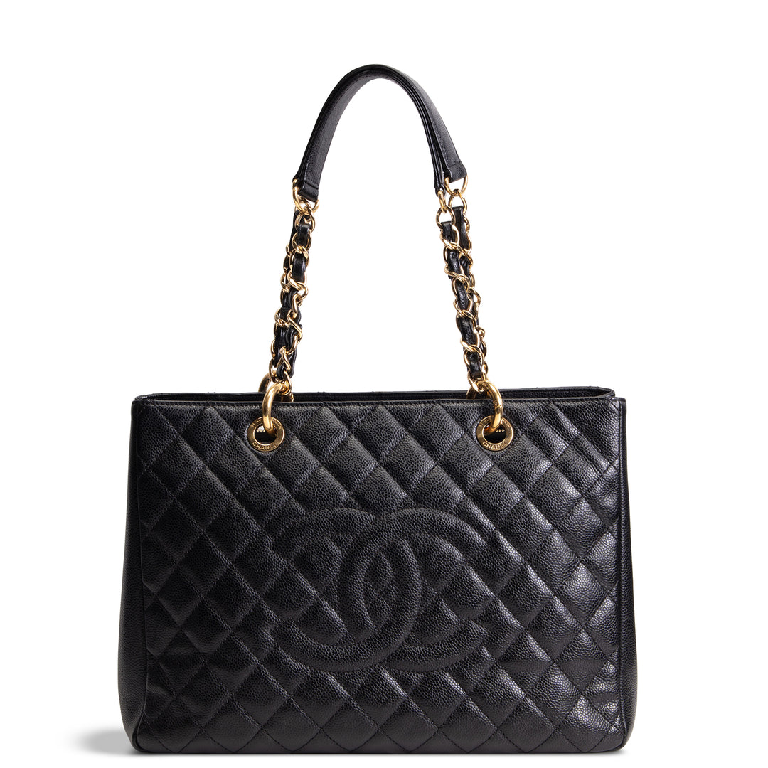 CHANEL Caviar Quilted Grand Shopping Tote - Black
