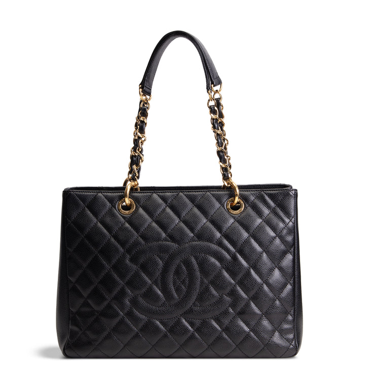 CHANEL Caviar Quilted Grand Shopping Tote - Black