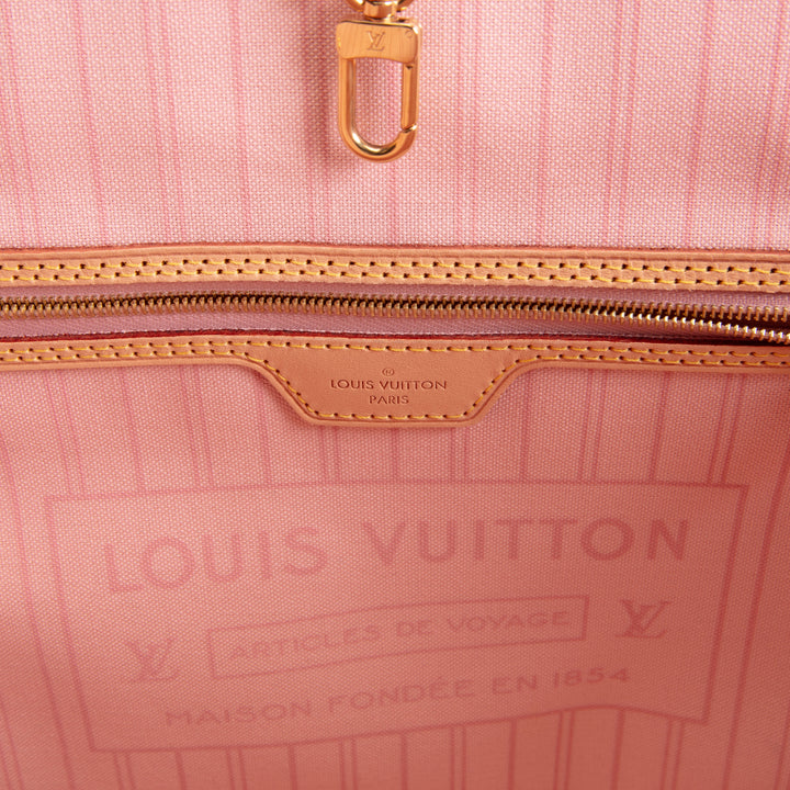 LOUIS VUITTON Damier Azur Neverfull MM w/ Pouch