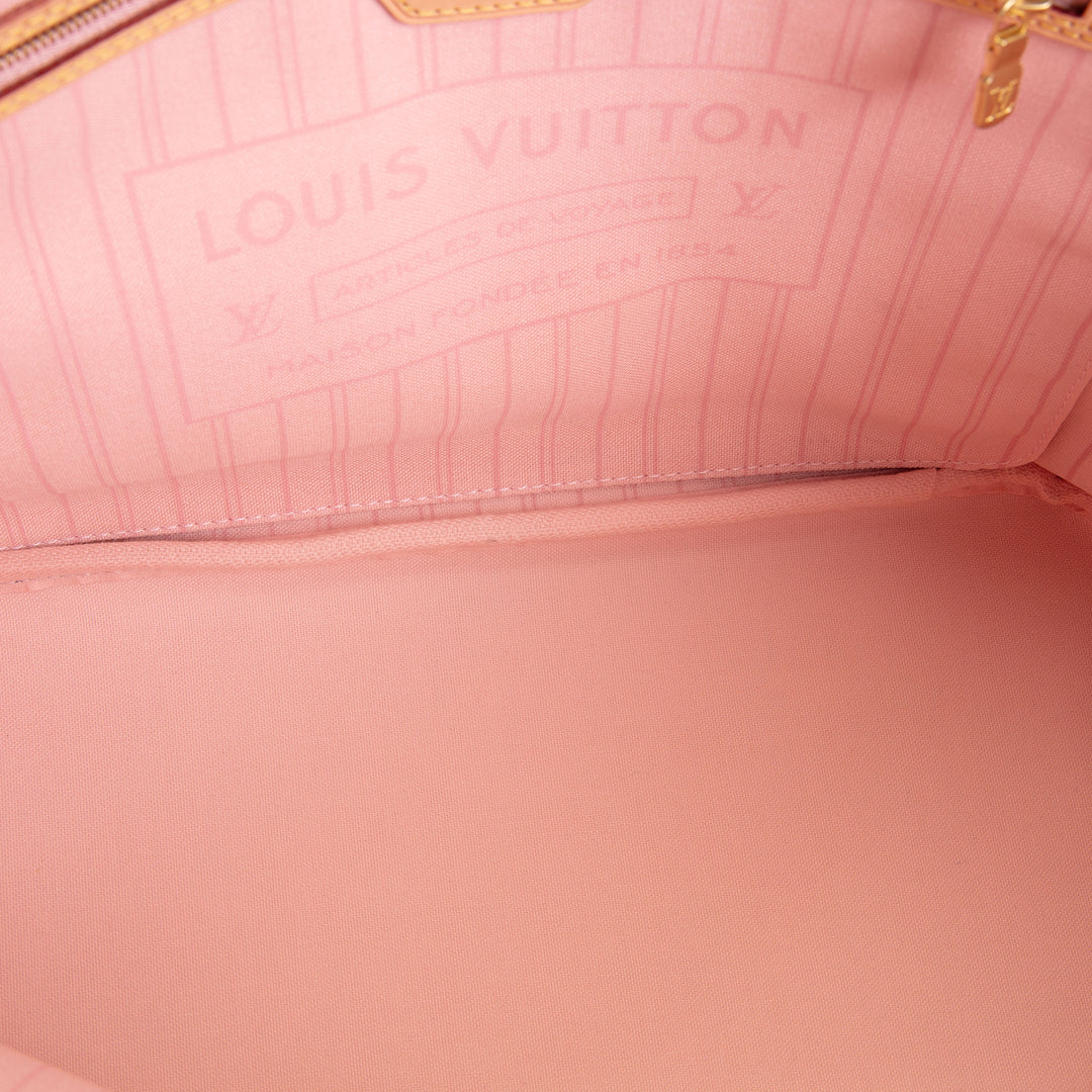 LOUIS VUITTON Damier Azur Neverfull MM w/ Pouch