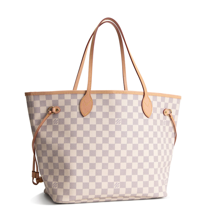 LOUIS VUITTON Damier Azur Neverfull MM w/ Pouch