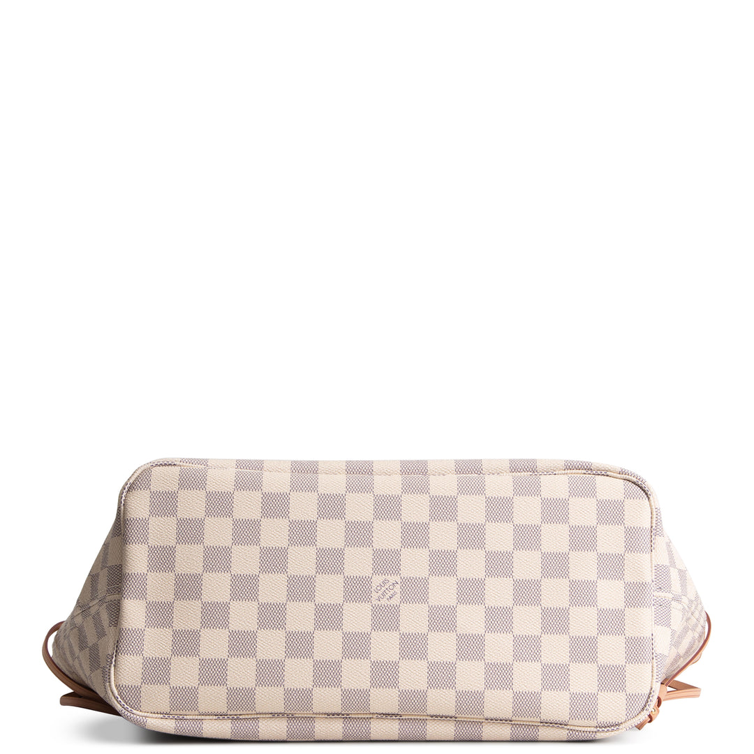 LOUIS VUITTON Damier Azur Neverfull MM w/ Pouch