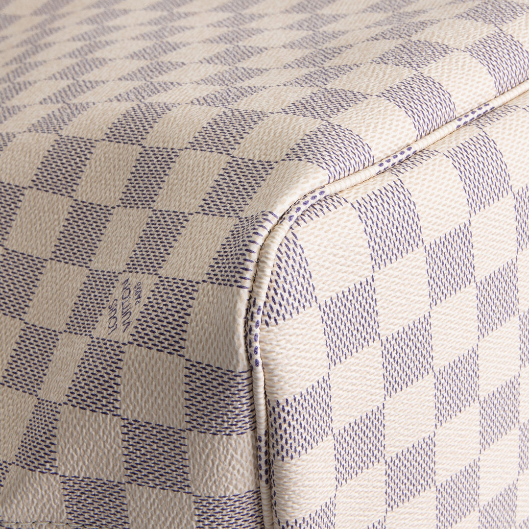 LOUIS VUITTON Damier Azur Neverfull MM w/ Pouch