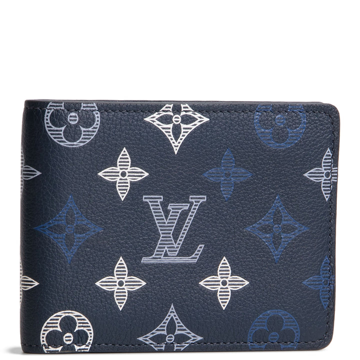 LOUIS VUITTON Monogram Shadow Multiple Wallet - Navy Blue