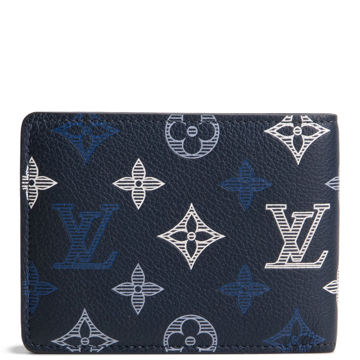 LOUIS VUITTON Monogram Shadow Multiple Wallet - Navy Blue