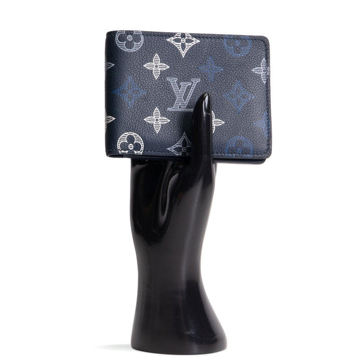 LOUIS VUITTON Monogram Shadow Multiple Wallet - Navy Blue