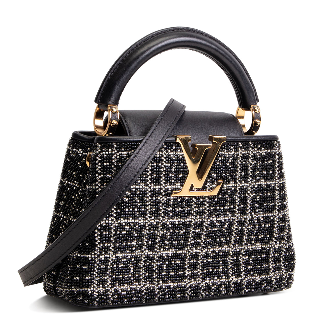 LOUIS VUITTON Beaded Mini Capucines - Black