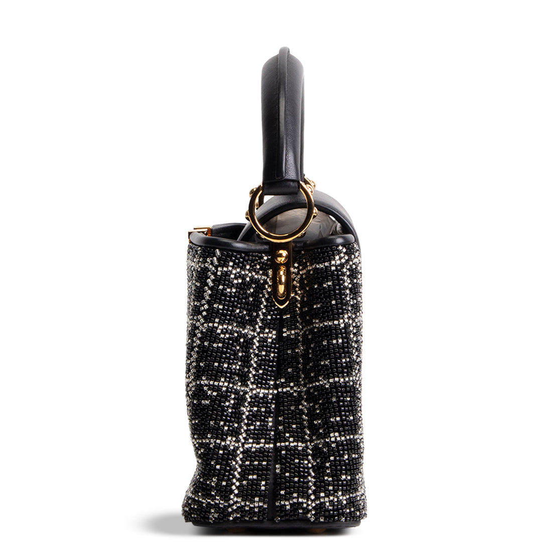 LOUIS VUITTON Beaded Mini Capucines - Black
