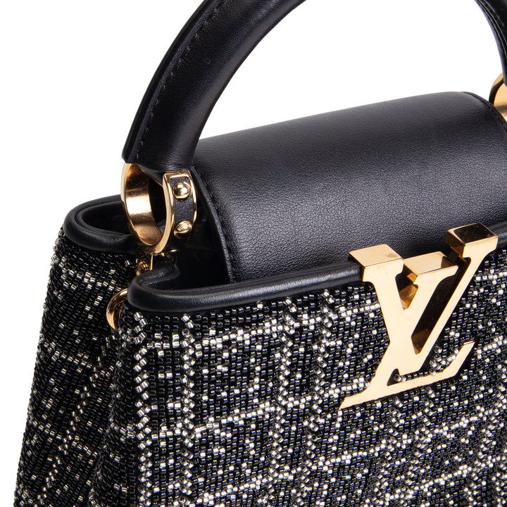 LOUIS VUITTON Beaded Mini Capucines - Black