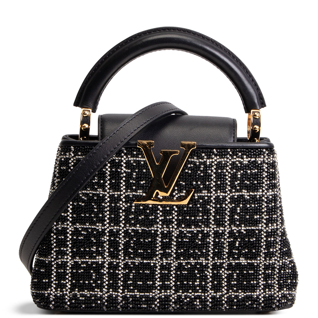 LOUIS VUITTON Beaded Mini Capucines - Black