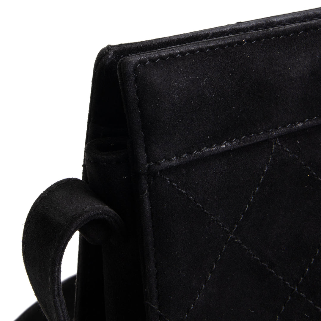 CHANEL Vintage Quilted Suede Shoulder Bag