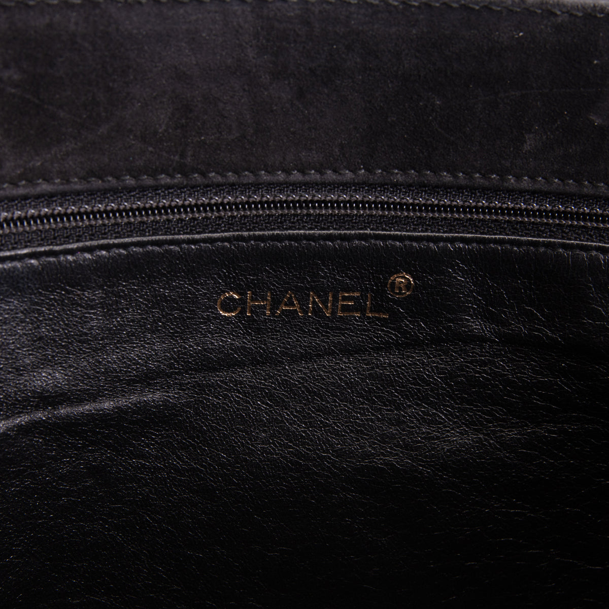 CHANEL Vintage Quilted Suede Shoulder Bag