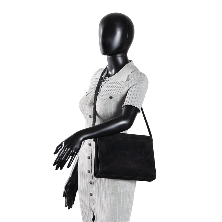 CHANEL Vintage Quilted Suede Shoulder Bag