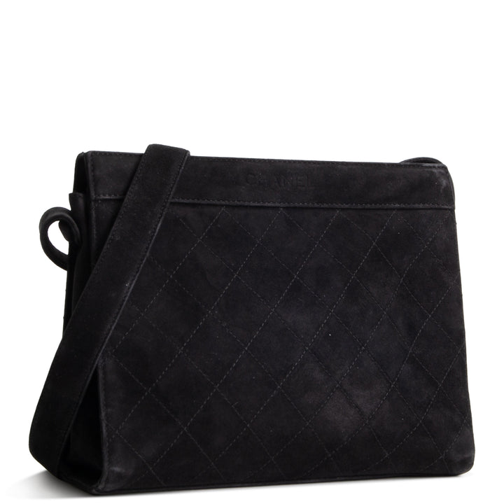 CHANEL Vintage Quilted Suede Shoulder Bag