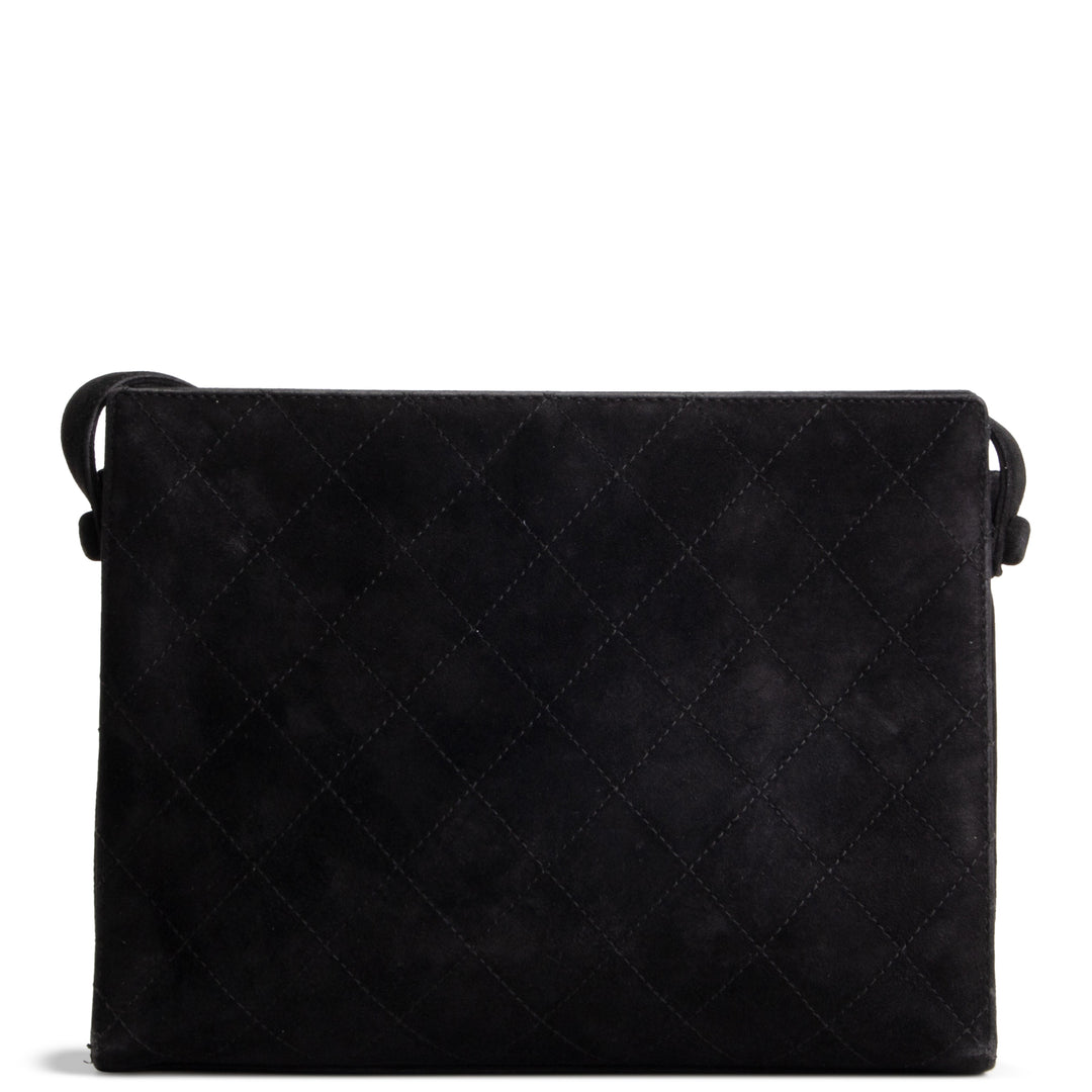 CHANEL Vintage Quilted Suede Shoulder Bag
