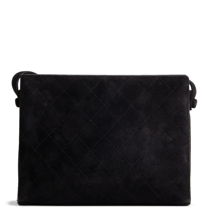 CHANEL Vintage Quilted Suede Shoulder Bag