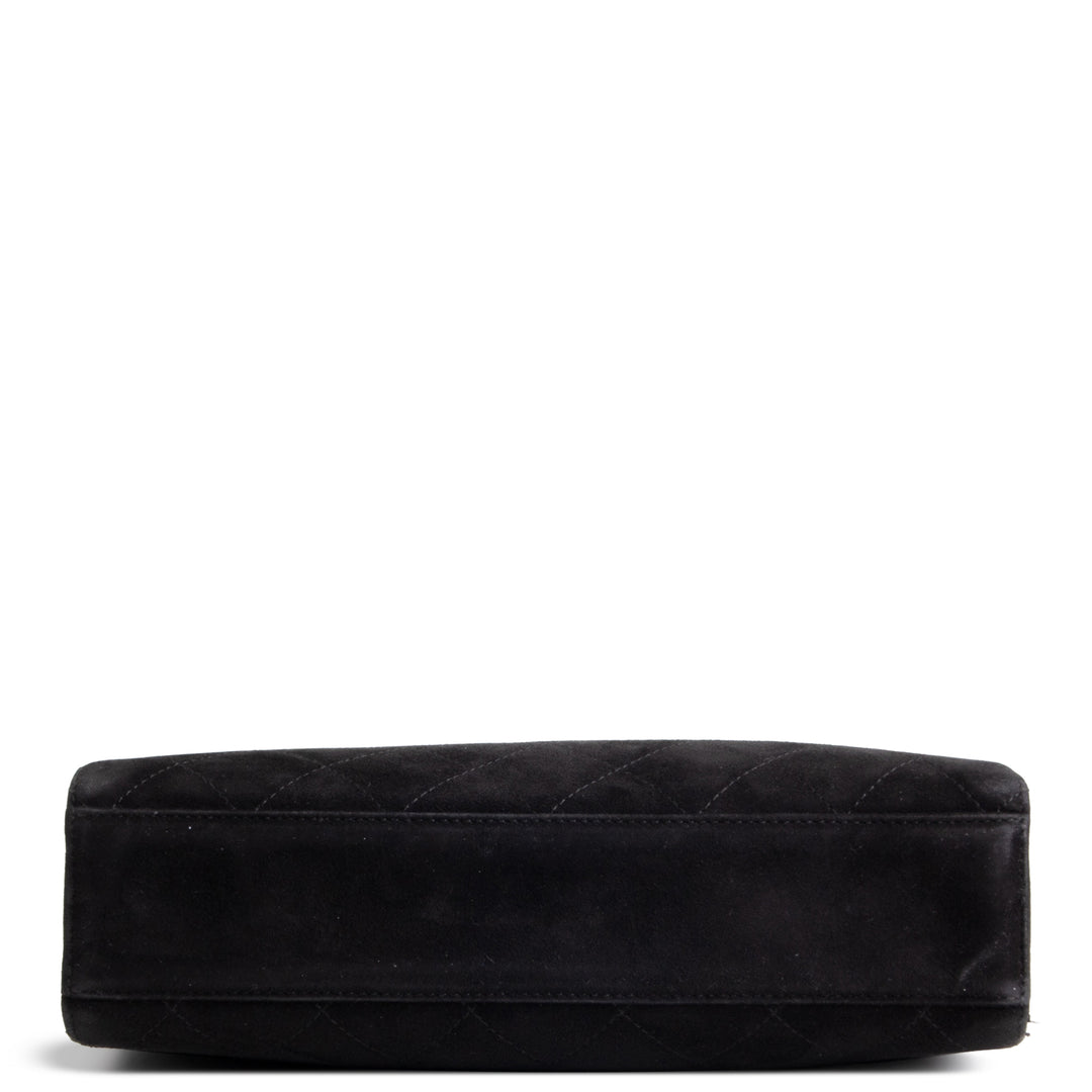 CHANEL Vintage Quilted Suede Shoulder Bag