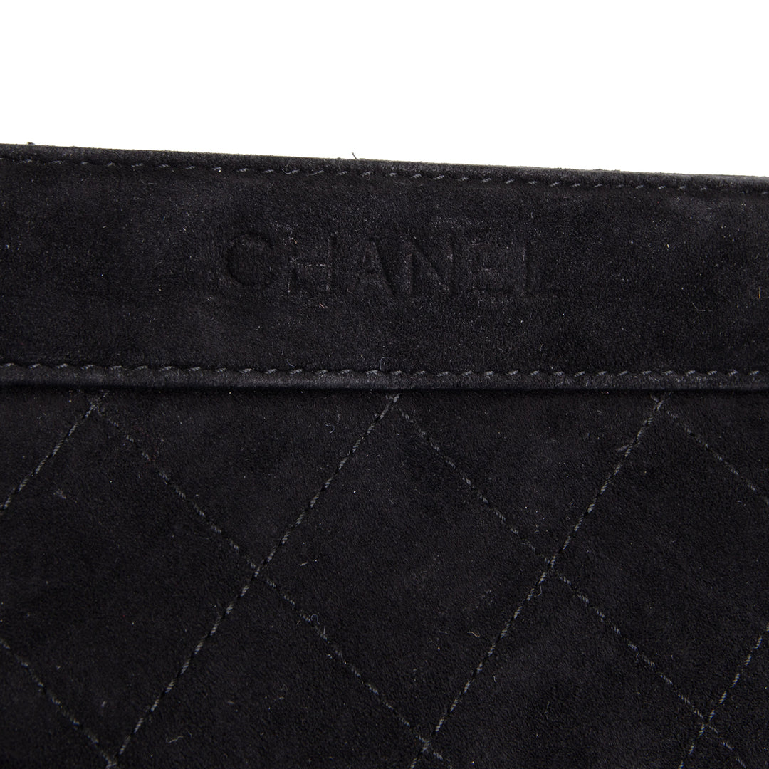 CHANEL Vintage Quilted Suede Shoulder Bag