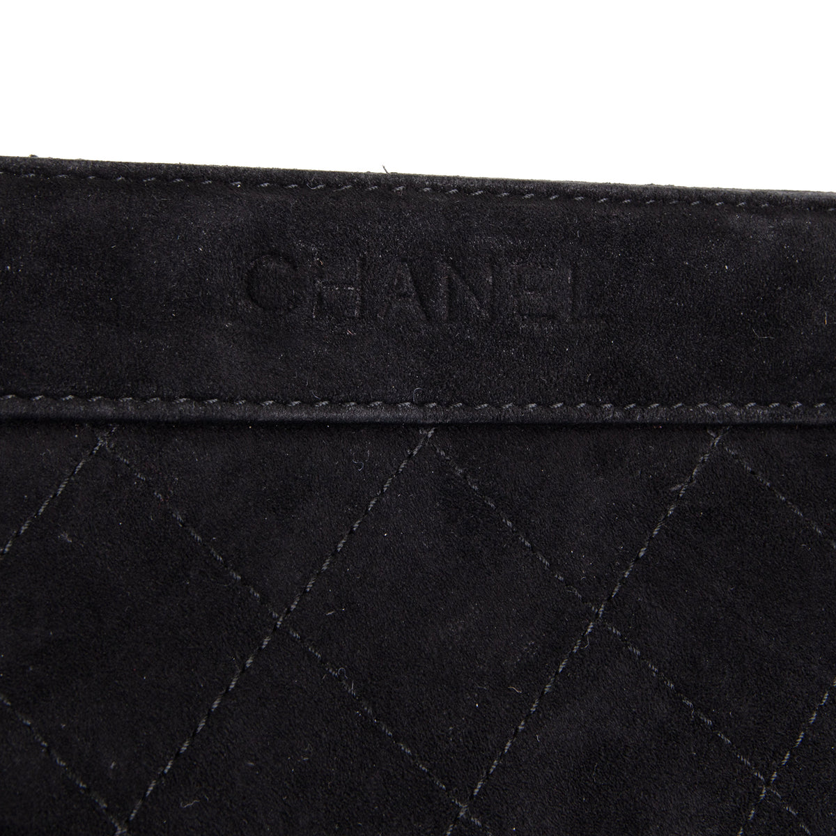 CHANEL Vintage Quilted Suede Shoulder Bag
