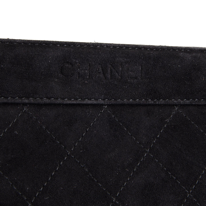 CHANEL Vintage Quilted Suede Shoulder Bag