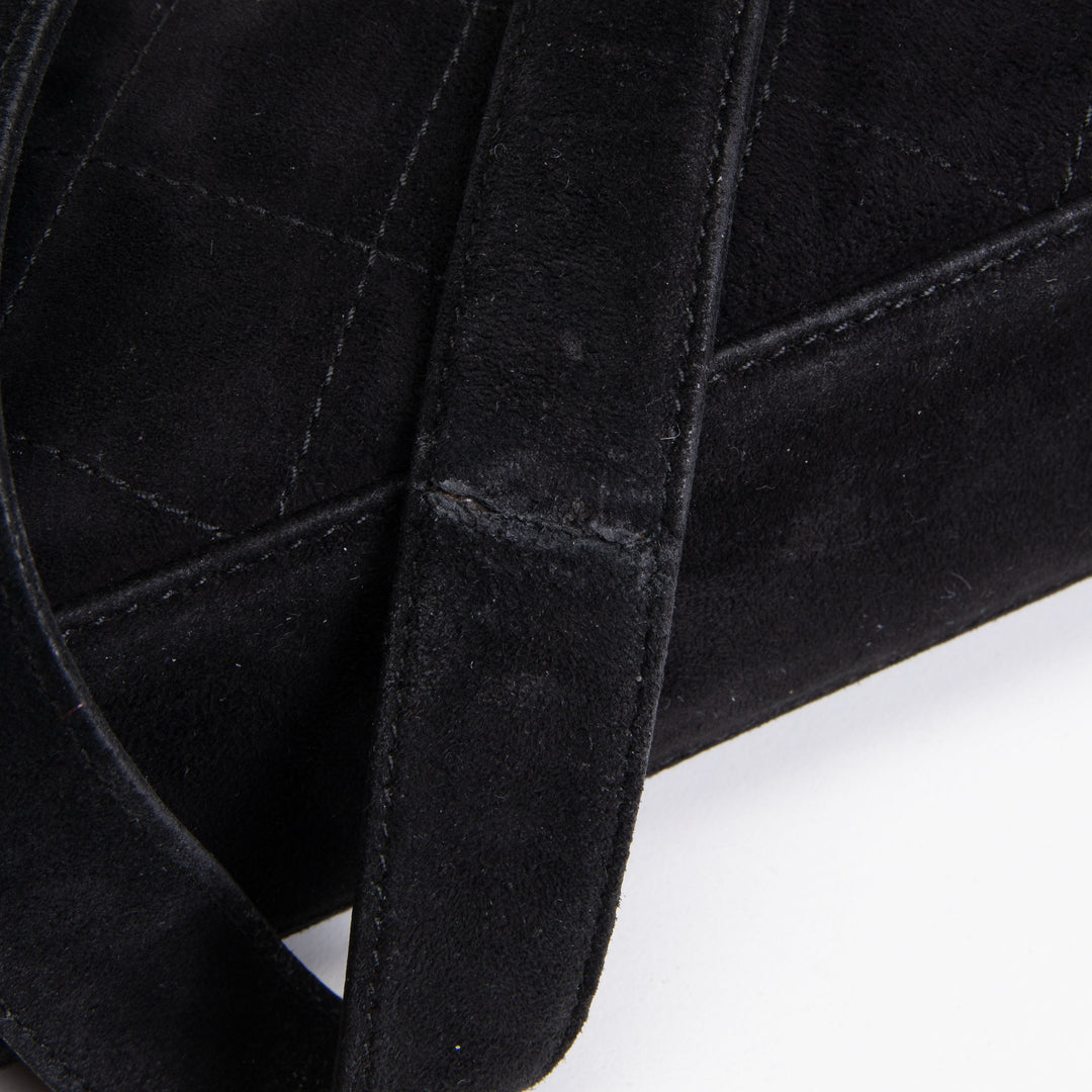 CHANEL Vintage Quilted Suede Shoulder Bag