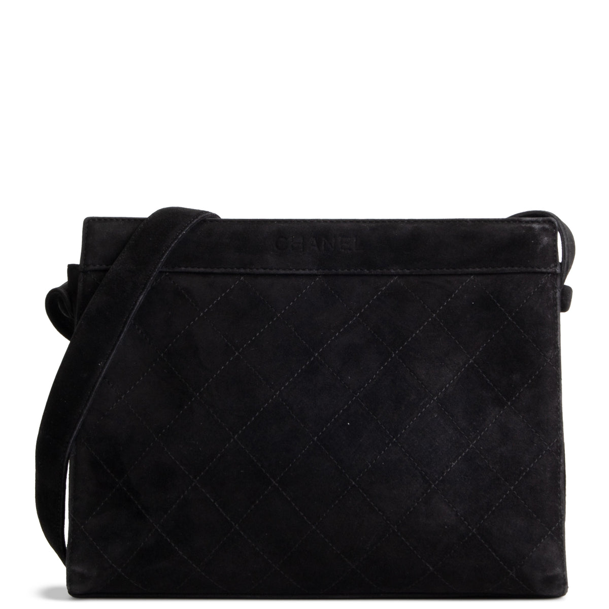 CHANEL Vintage Quilted Suede Shoulder Bag