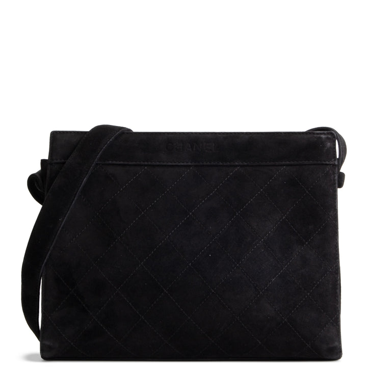 CHANEL Vintage Quilted Suede Shoulder Bag