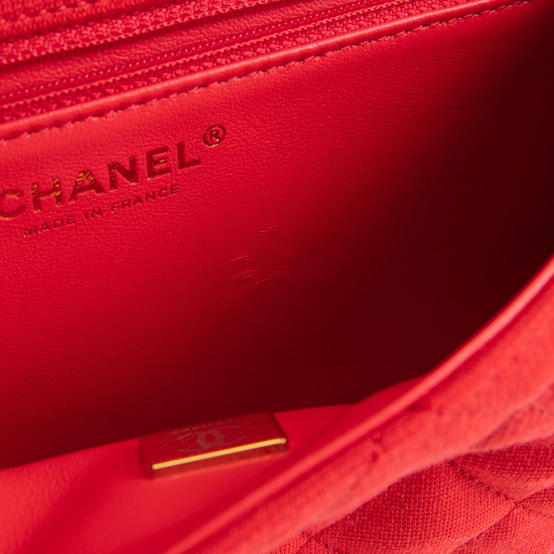 CHANEL Quilted Jersey Roll Clutch