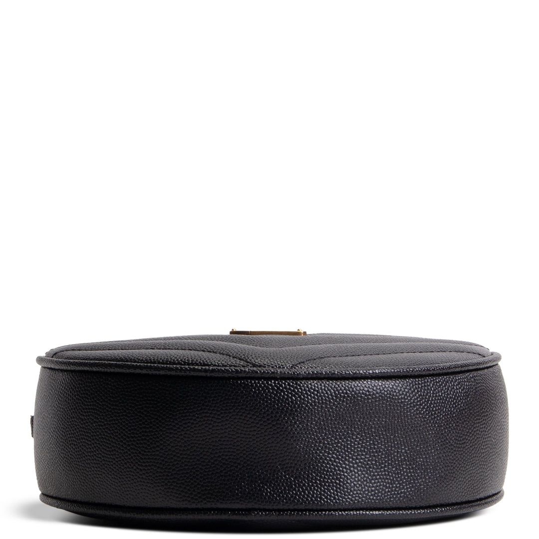 SAINT LAURENT Grain de Poudre Round Vinyle Crossbody - Black