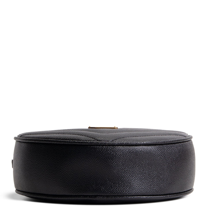 SAINT LAURENT Grain de Poudre Round Vinyle Crossbody - Black