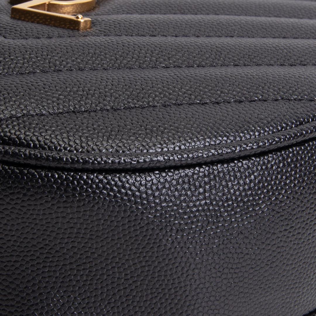 SAINT LAURENT Grain de Poudre Round Vinyle Crossbody - Black