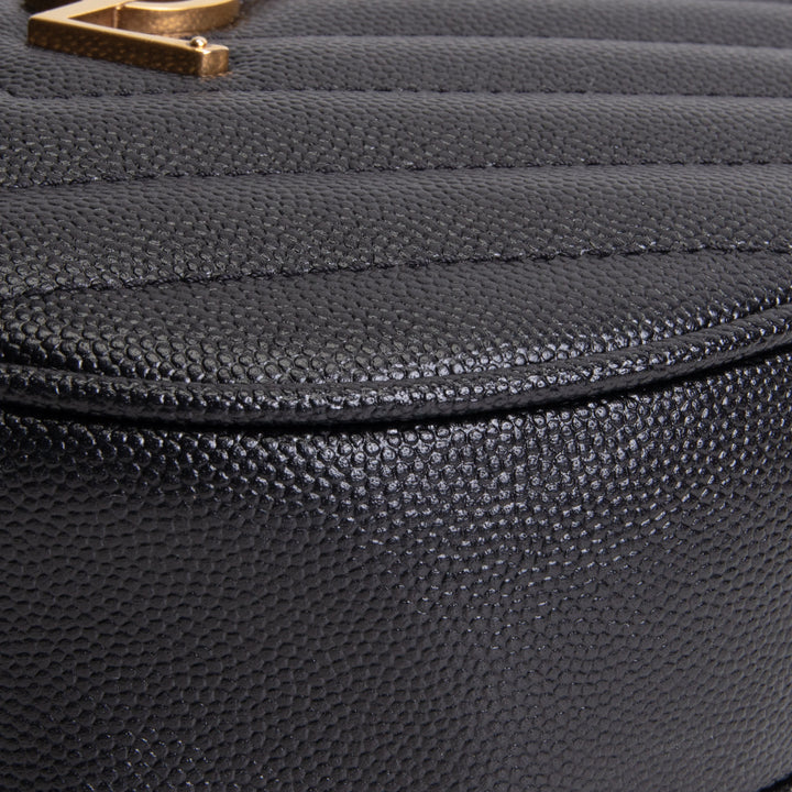 SAINT LAURENT Grain de Poudre Round Vinyle Crossbody - Black