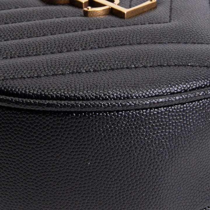 SAINT LAURENT Grain de Poudre Round Vinyle Crossbody - Black