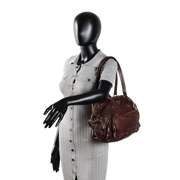 PRADA Washed Bouletto Bag OUTLET FINAL SALE