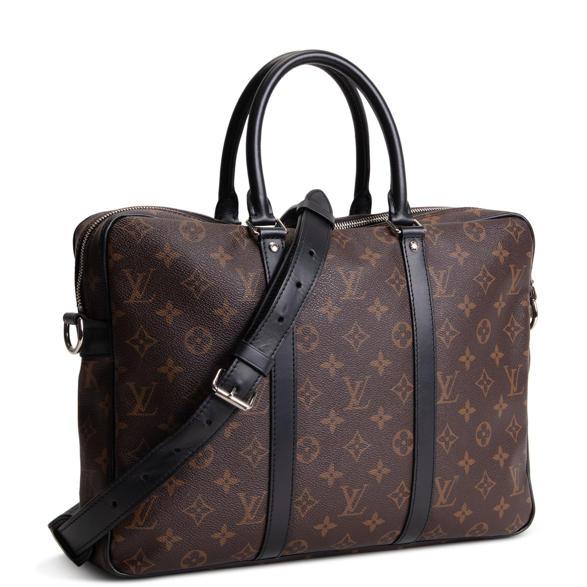 LOUIS VUITTON Monogram Macassar Porte-Document Voyage PM